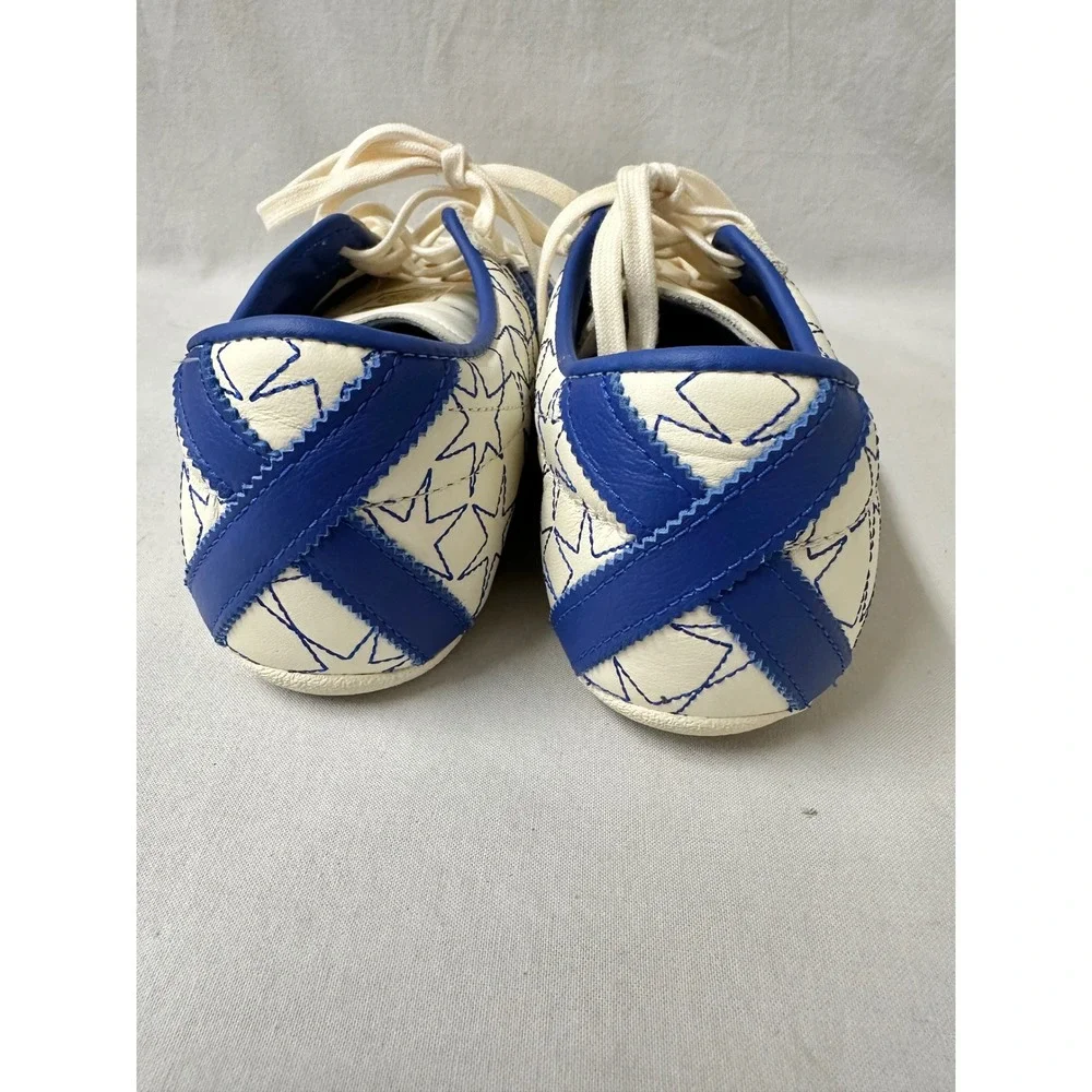Adidas Tokyo Star Stitched Cream Blue Leather Sneakers IH6640 Womens 9.5